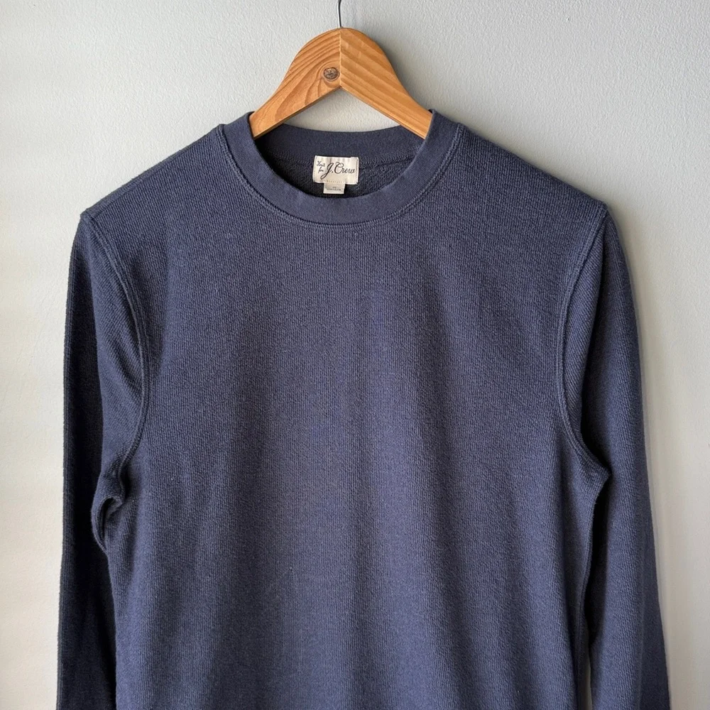 J. Crew‎ Navy Long-sleeve Textures Sweater Tee